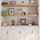 Wall shelf 160x60x(2-4)cm treated solid oak light brown