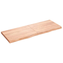 Wandschap 160x60x(2-6)cm behandeld massief eikenhout lichtbruin 160 x 60 x 6 cm