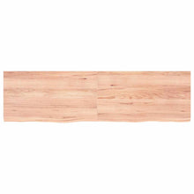 Wandschap 180X50X(2-4)Cm Behandeld Massief Eikenhout Lichtbruin 180 x 50 x 4 cm