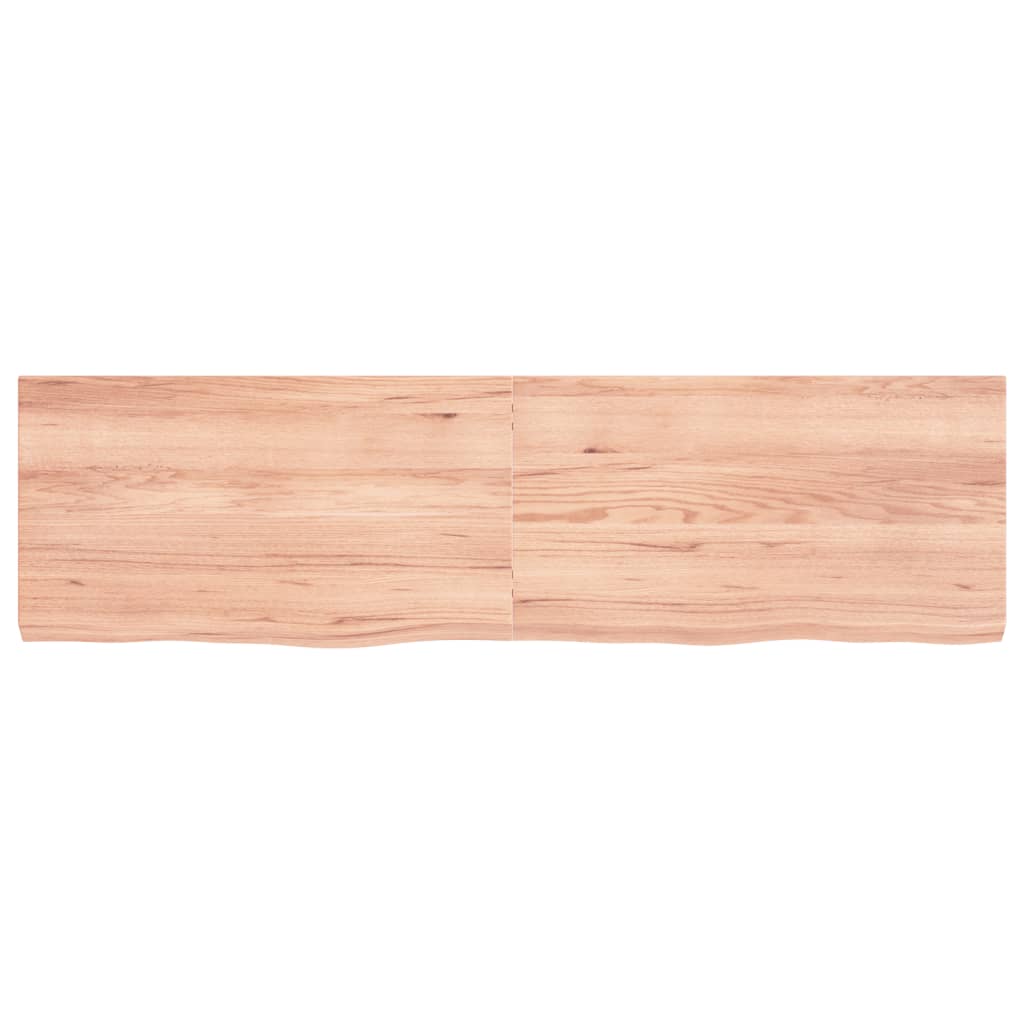 Wandschap 180x50x(2-6)cm behandeld massief eikenhout lichtbruin 180 x 50 x 6 cm
