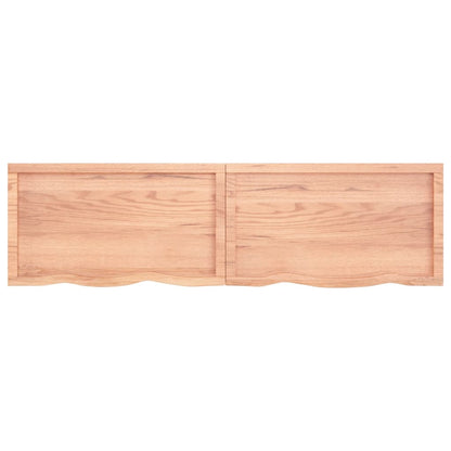 Wandschap 180x50x(2-6)cm behandeld massief eikenhout lichtbruin 180 x 50 x 6 cm