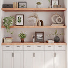 Wall shelf 180x50x(2-6)cm treated solid oak light brown