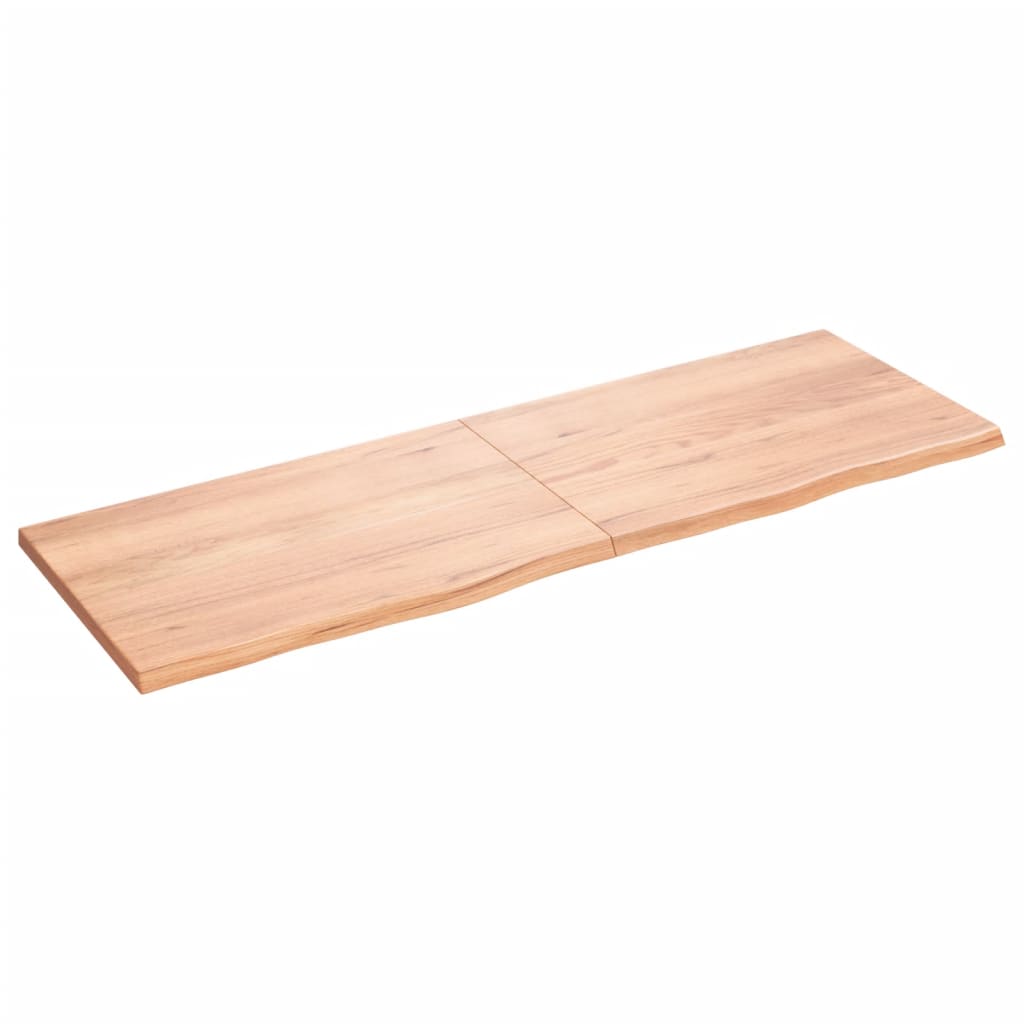 Wandschap 180x60x(2-4)cm behandeld massief eikenhout lichtbruin 180 x 60 x 4 cm