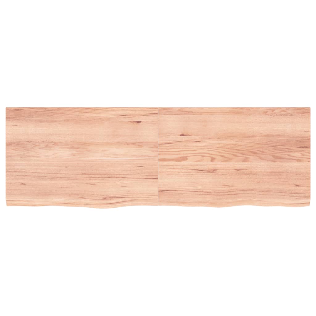 Wandschap 180x60x(2-4)cm behandeld massief eikenhout lichtbruin 180 x 60 x 4 cm