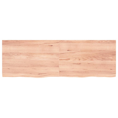 Wandschap 180x60x(2-4)cm behandeld massief eikenhout lichtbruin 180 x 60 x 4 cm