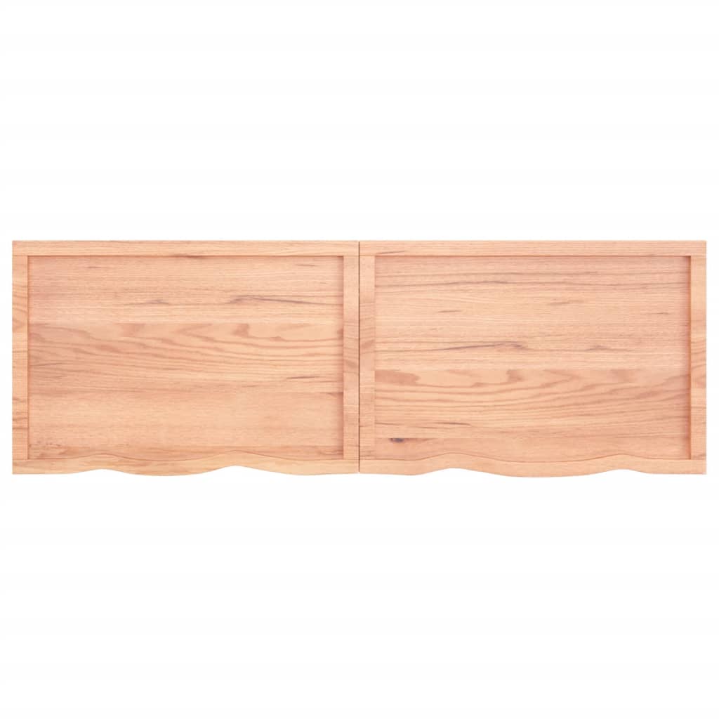 Wandschap 180x60x(2-4)cm behandeld massief eikenhout lichtbruin 180 x 60 x 4 cm