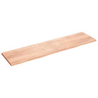 Wall shelf 200X50X(2-4)Cm Treated Solid Oak Light Brown 200 x 50 x 4 cm
