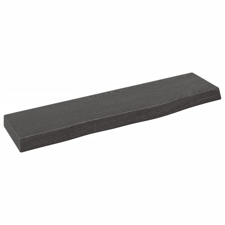 Wandschap 40x10x2 cm behandeld massief eikenhout donkerbruin 40 x 10 x 2 cm