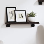 Wall shelf 40x10x2 cm treated solid oak dark brown