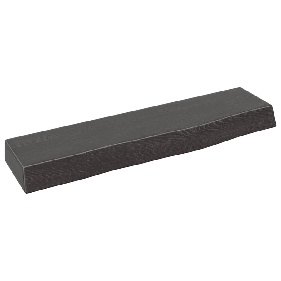 Wandschap 40x10x4 cm behandeld massief eikenhout donkerbruin 40 x 10 x 4 cm
