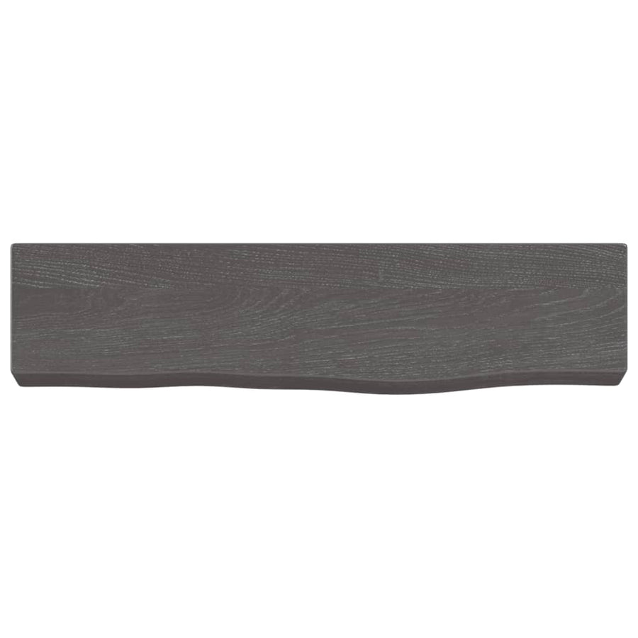 Wandschap 40x10x4 cm behandeld massief eikenhout donkerbruin 40 x 10 x 4 cm