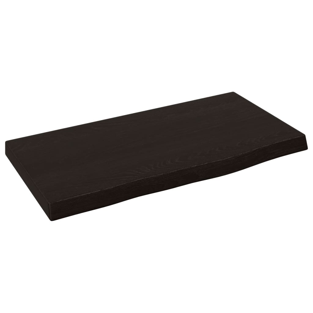 Wandschap Behandeld Massief Eikenhout Donkerbruin 40 x 20 x 2 cm