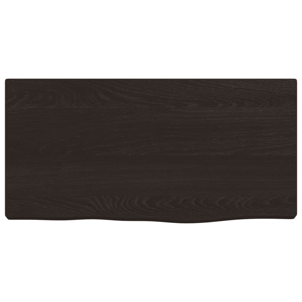 Wandschap Behandeld Massief Eikenhout Donkerbruin 40 x 20 x 2 cm