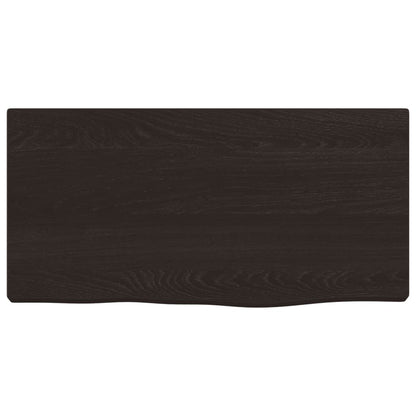 Wandschap Behandeld Massief Eikenhout Donkerbruin 40 x 20 x 2 cm