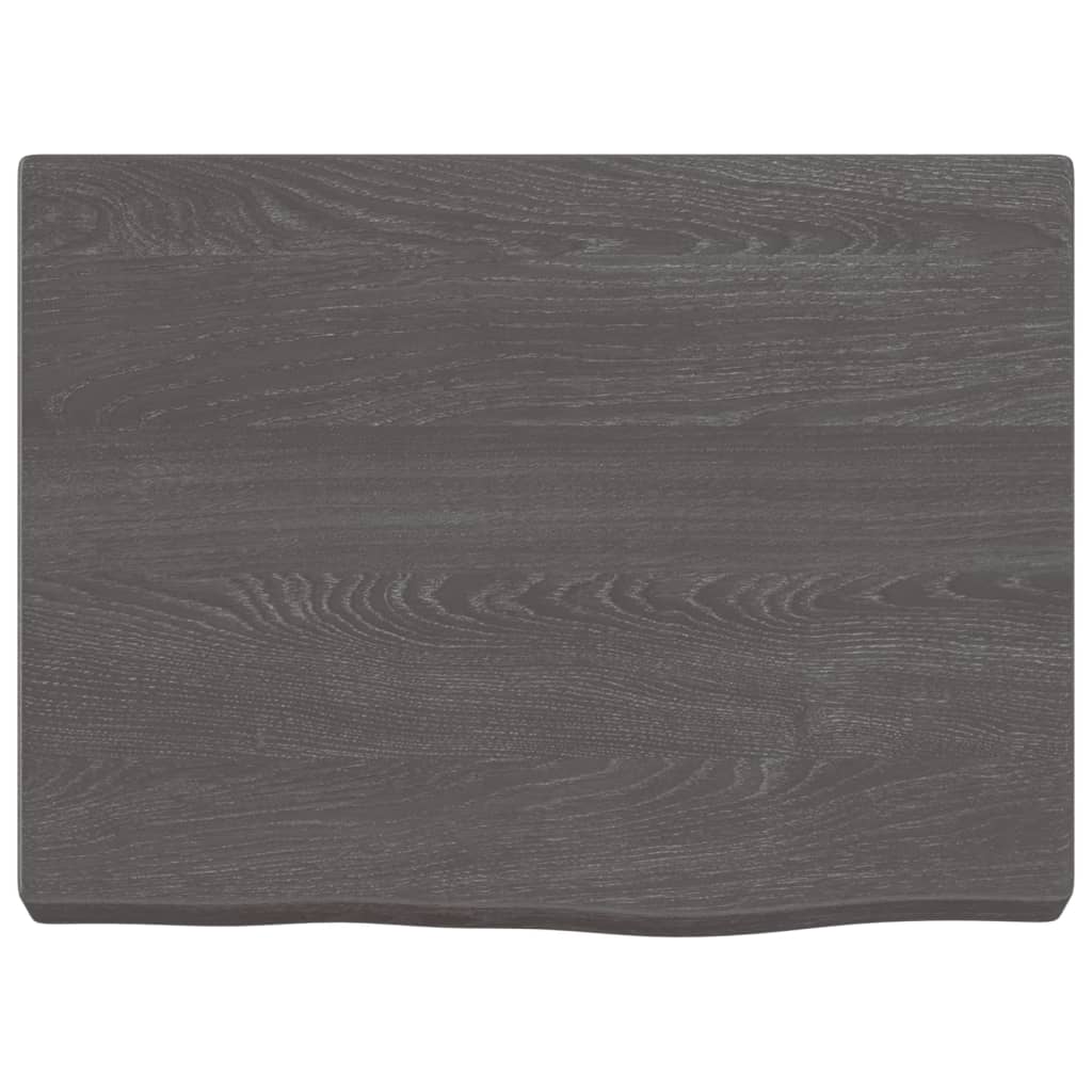 Wandschap 40x30x(2-4)cm behandeld massief eikenhout donkerbruin 40 x 30 x 4 cm