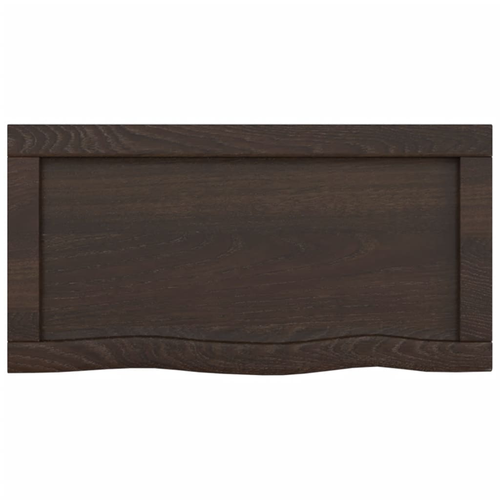 Wandschap 40x30x(2-4)cm behandeld massief eikenhout donkerbruin 40 x 30 x 4 cm