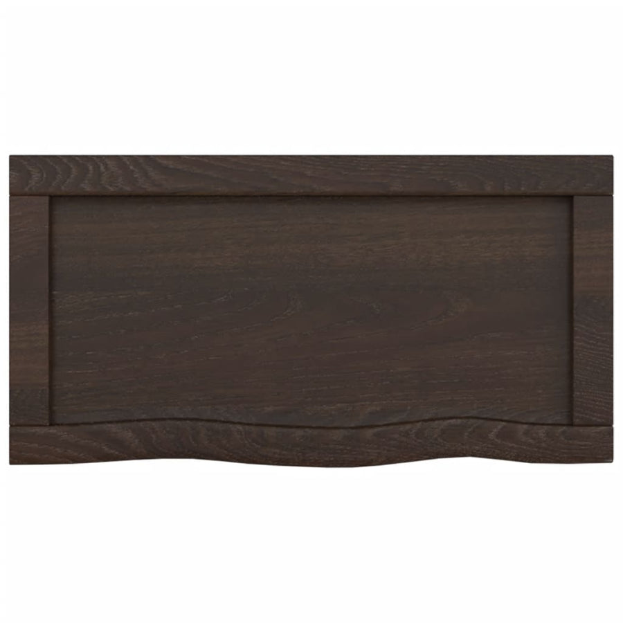 Wandschap 40x30x(2-4)cm behandeld massief eikenhout donkerbruin 40 x 30 x 4 cm