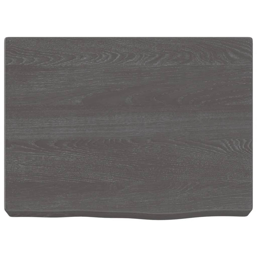 Wandschap 40x30x(2-6)cm behandeld massief eikenhout donkerbruin 40 x 30 x 6 cm