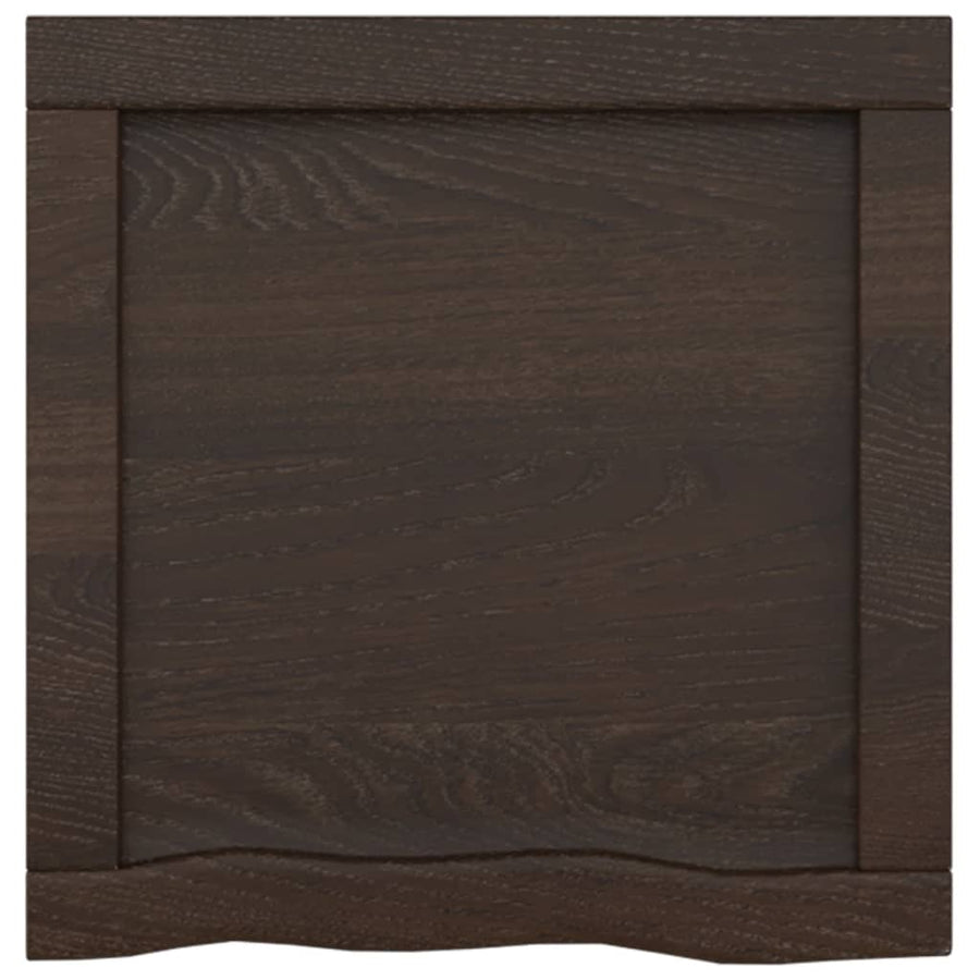 Wandschap 40x40x(2-4)cm behandeld massief eikenhout donkerbruin 40 x 40 x 4 cm