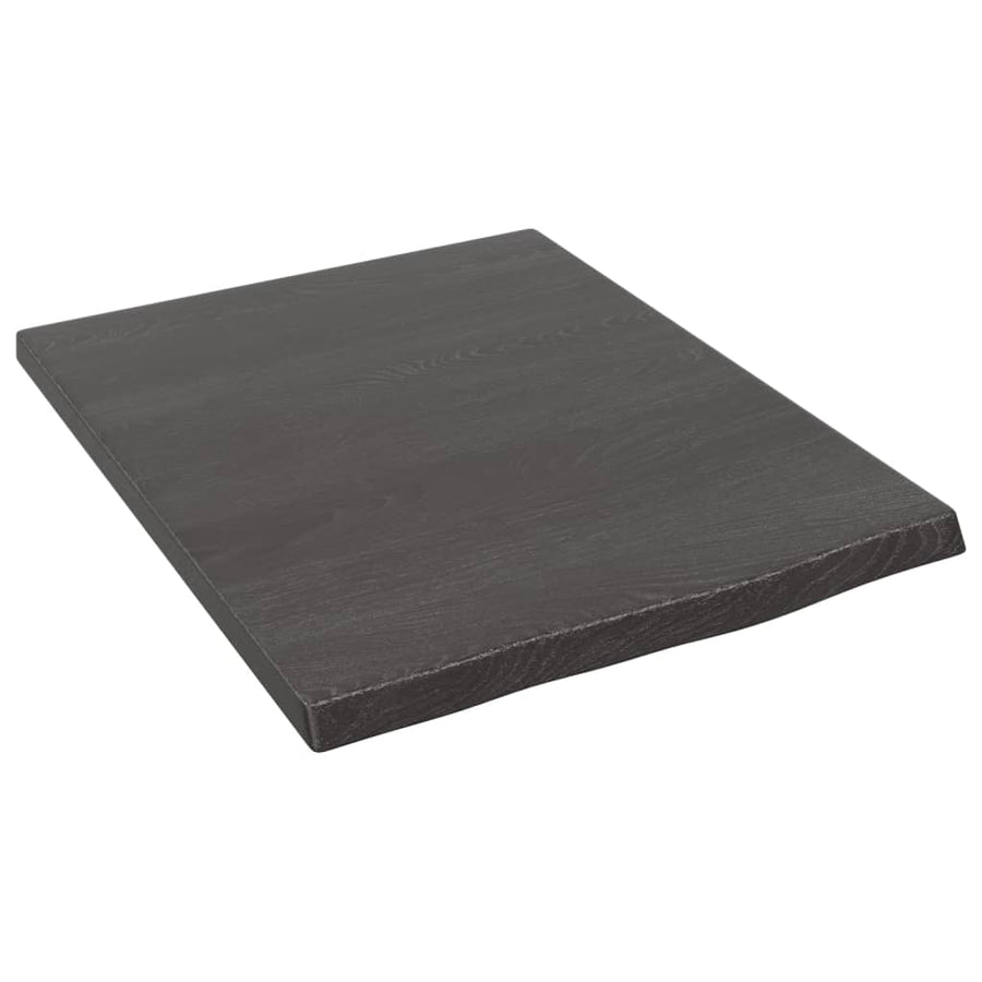 Wandschap 40x50x2 cm behandeld massief eikenhout donkerbruin 40 x 50 x 2 cm