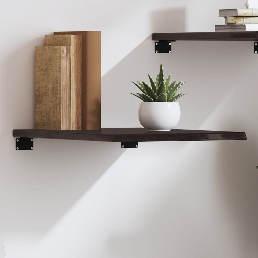 Wandschap 40x50x2 cm behandeld massief eikenhout donkerbruin 40 x 50 x 2 cm