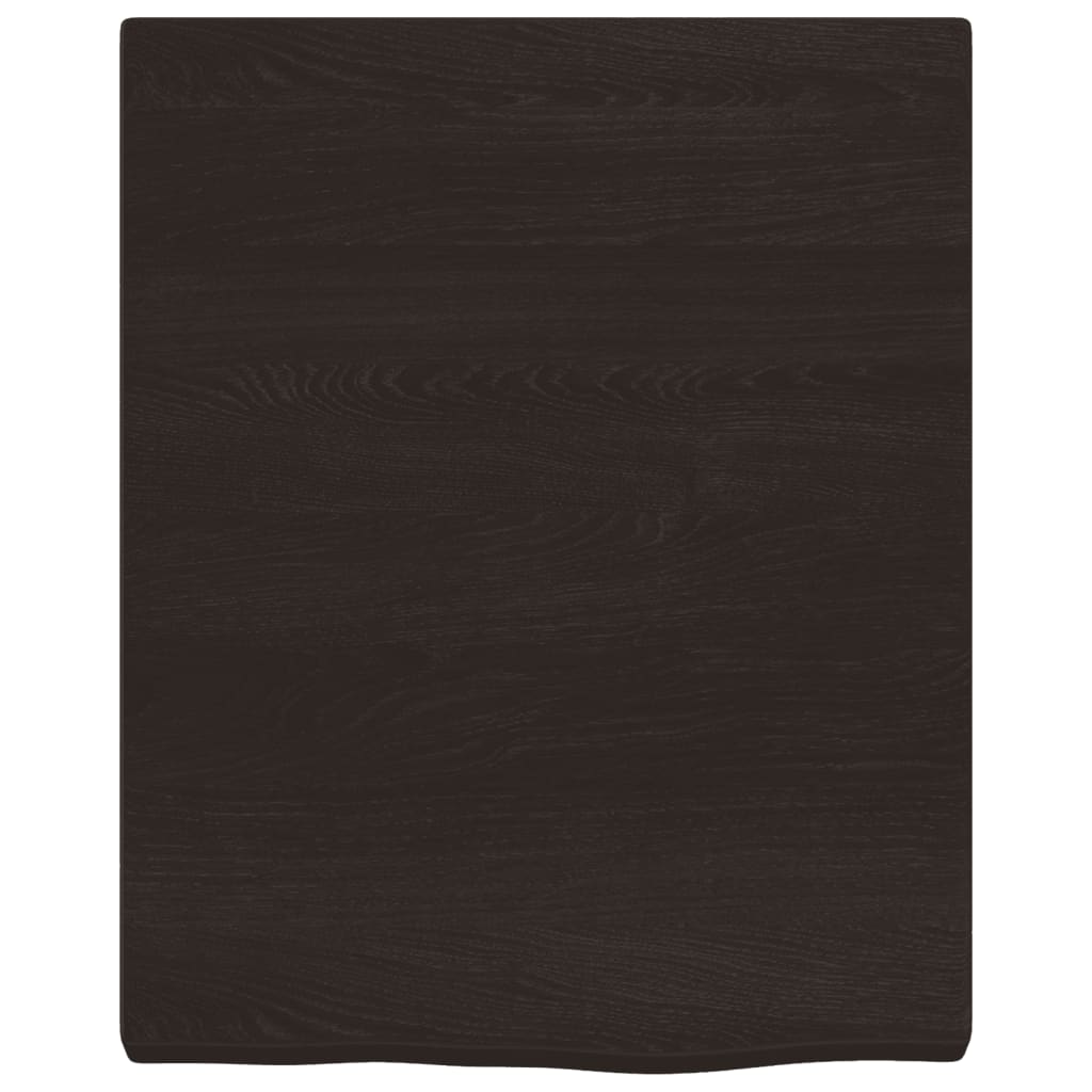 Wandschap 40x50x(2-4)cm behandeld massief eikenhout donkerbruin