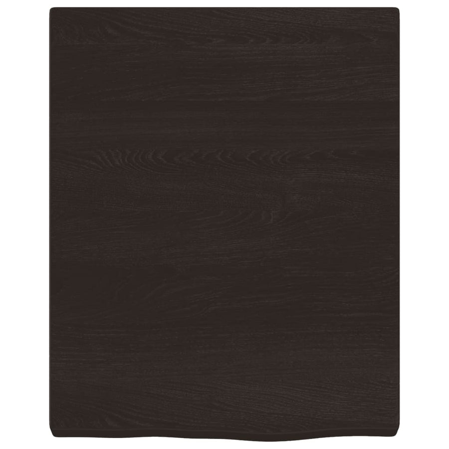 Wandschap 40x50x(2-4)cm behandeld massief eikenhout donkerbruin