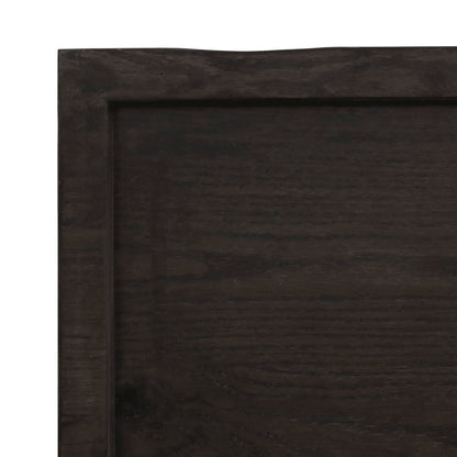 Wandschap 40x50x(2-4)cm behandeld massief eikenhout donkerbruin