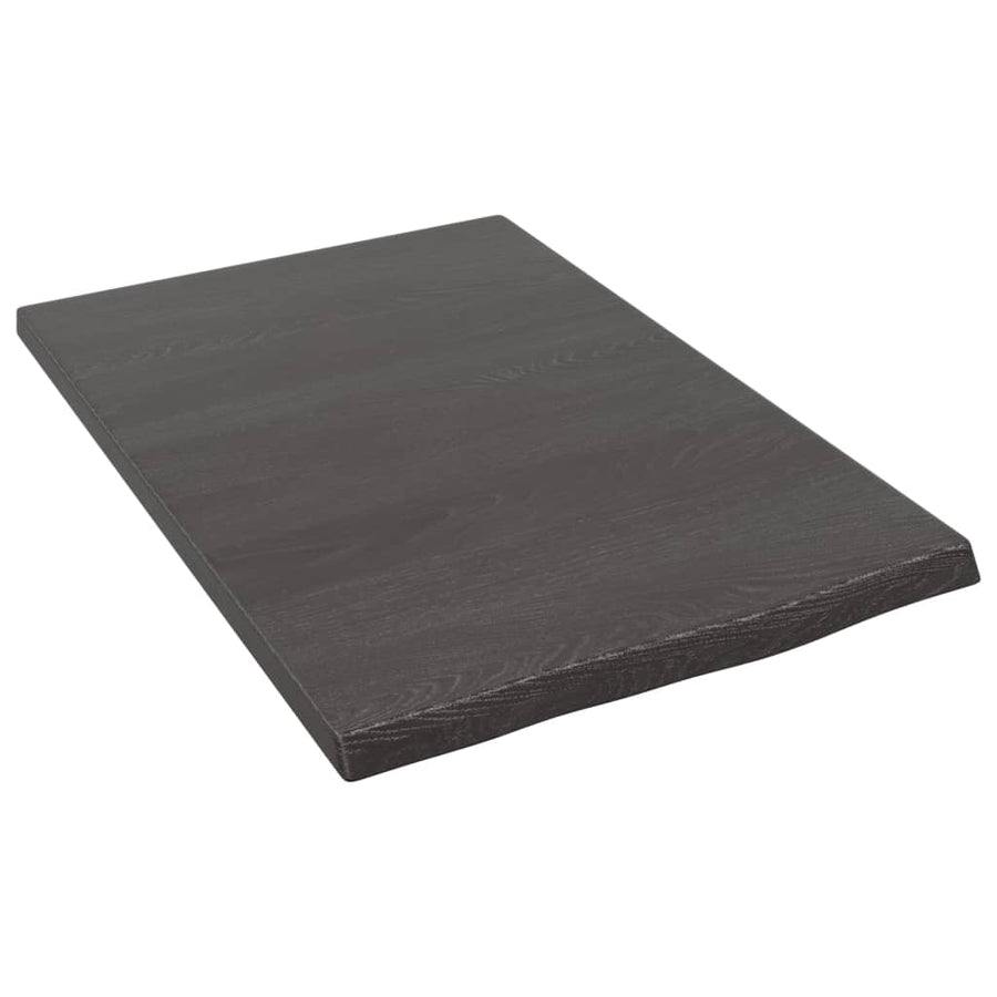 Wandschap 40x60x2 cm behandeld massief eikenhout donkerbruin 40 x 60 x 2 cm