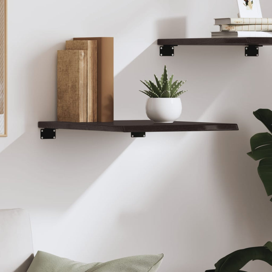 Wandschap 40x60x2 cm behandeld massief eikenhout donkerbruin 40 x 60 x 2 cm