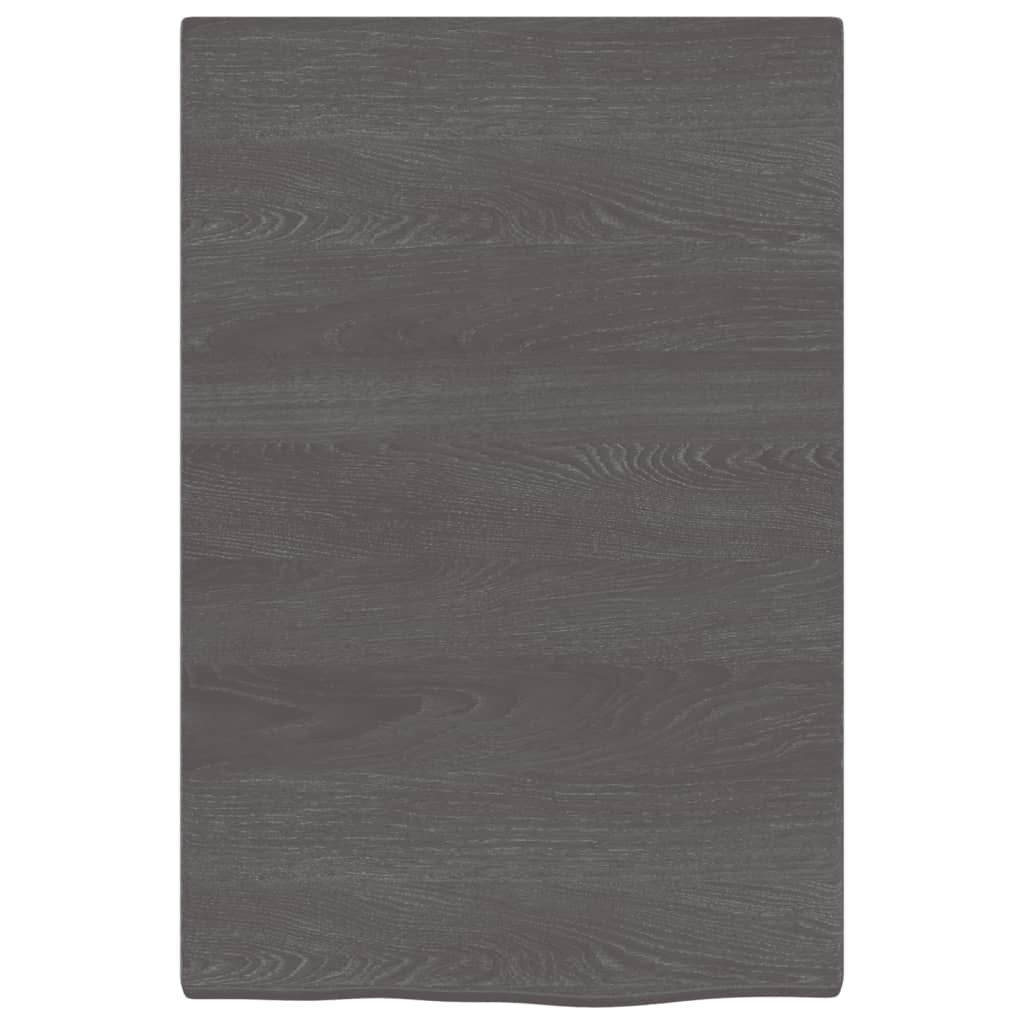 Wandschap 40x60x2 cm behandeld massief eikenhout donkerbruin 40 x 60 x 2 cm