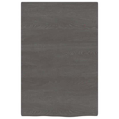 Wandschap 40x60x2 cm behandeld massief eikenhout donkerbruin 40 x 60 x 2 cm