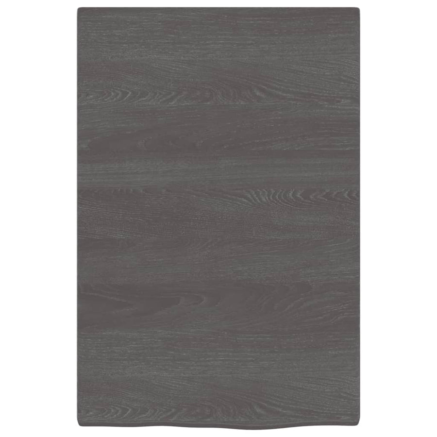 Wandschap 40x60x2 cm behandeld massief eikenhout donkerbruin 40 x 60 x 2 cm