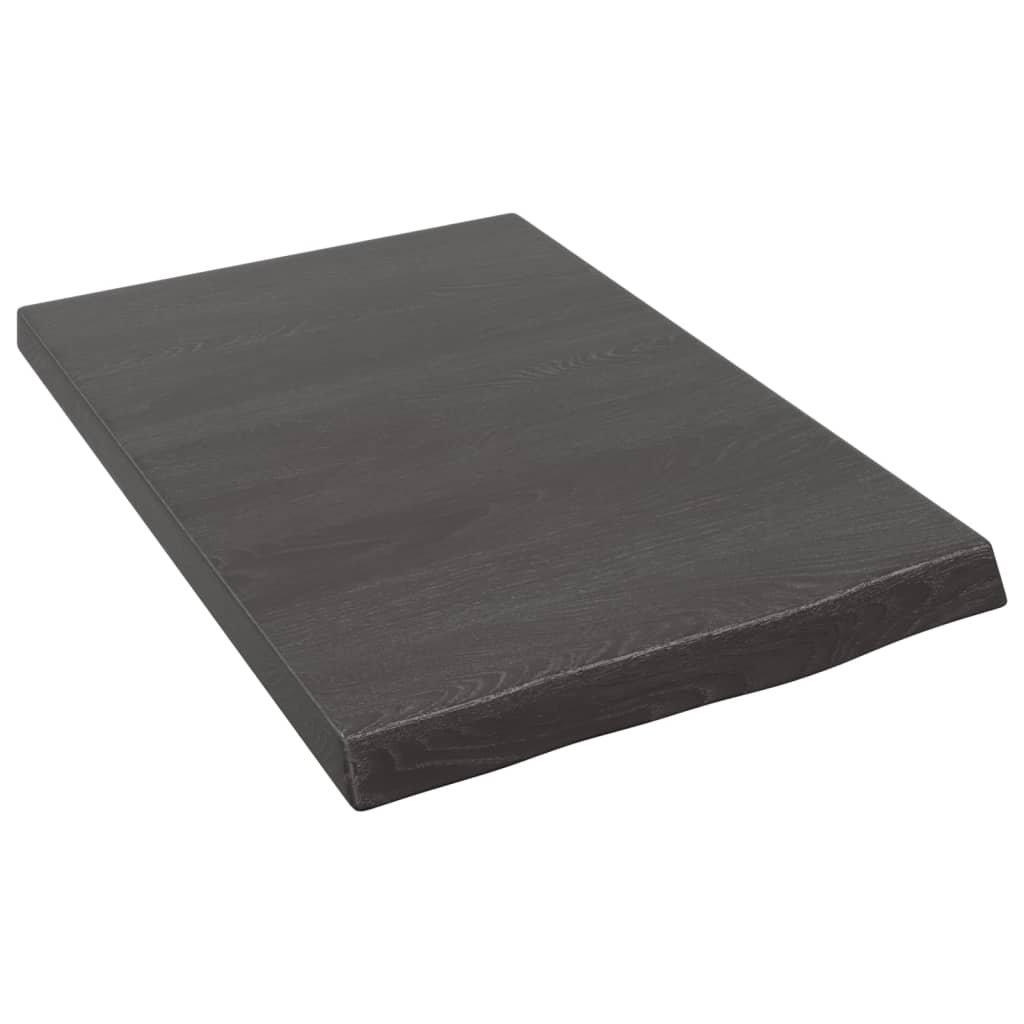 Wandschap 40x60x(2-4)cm behandeld massief eikenhout donkerbruin 40 x 60 x 4 cm