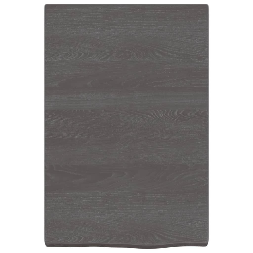 Wandschap 40x60x(2-4)cm behandeld massief eikenhout donkerbruin 40 x 60 x 4 cm