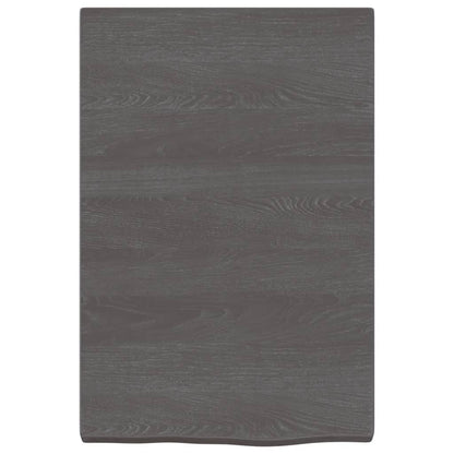 Wandschap 40x60x(2-4)cm behandeld massief eikenhout donkerbruin 40 x 60 x 4 cm