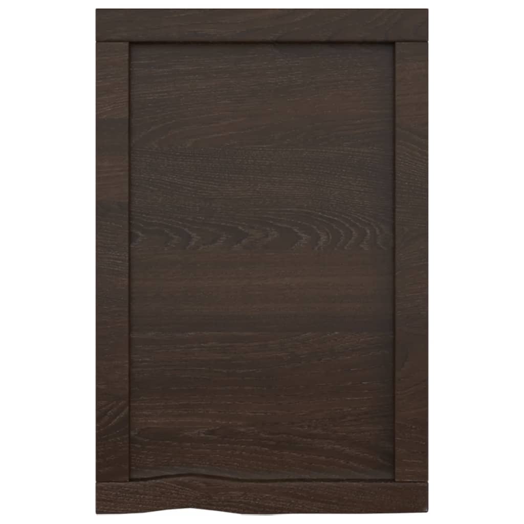 Wandschap 40x60x(2-4)cm behandeld massief eikenhout donkerbruin 40 x 60 x 4 cm