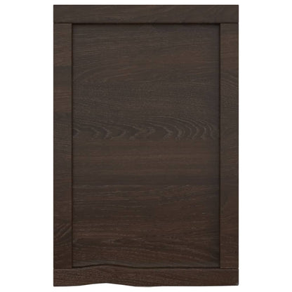 Wandschap 40x60x(2-4)cm behandeld massief eikenhout donkerbruin 40 x 60 x 4 cm