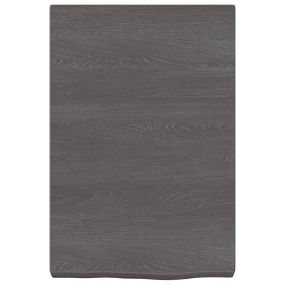 Wandschap 40x60x(2-6)cm behandeld massief eikenhout donkerbruin 40 x 60 x 6 cm