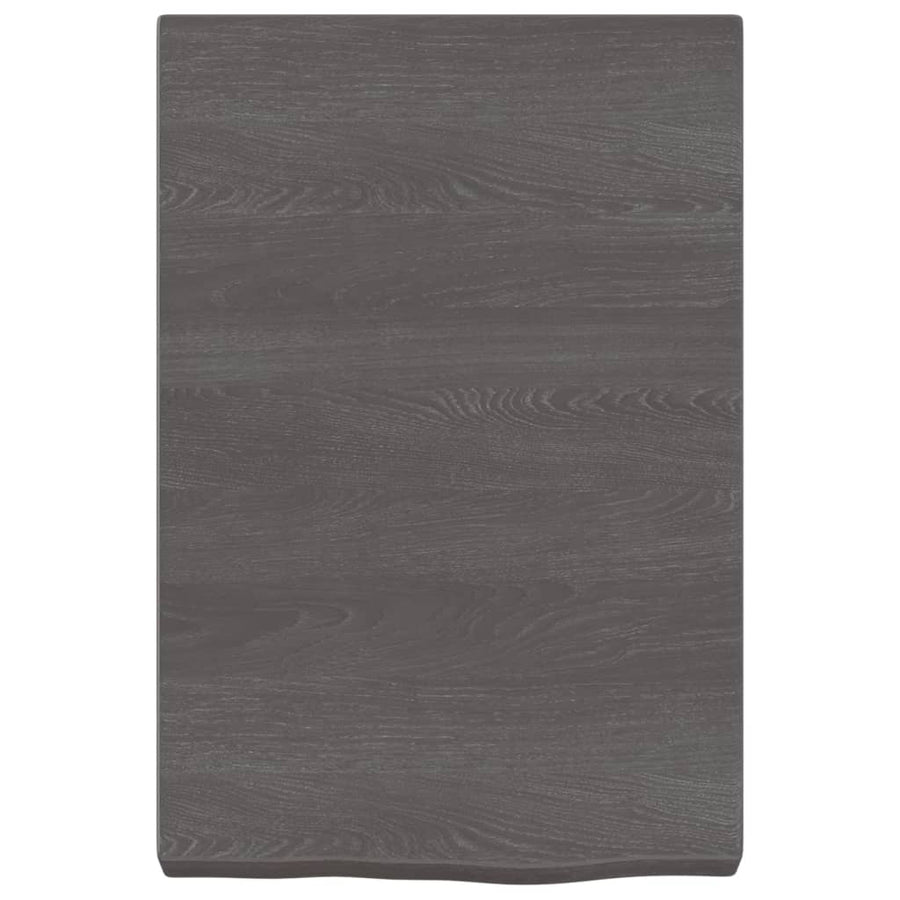 Wandschap 40x60x(2-6)cm behandeld massief eikenhout donkerbruin 40 x 60 x 6 cm