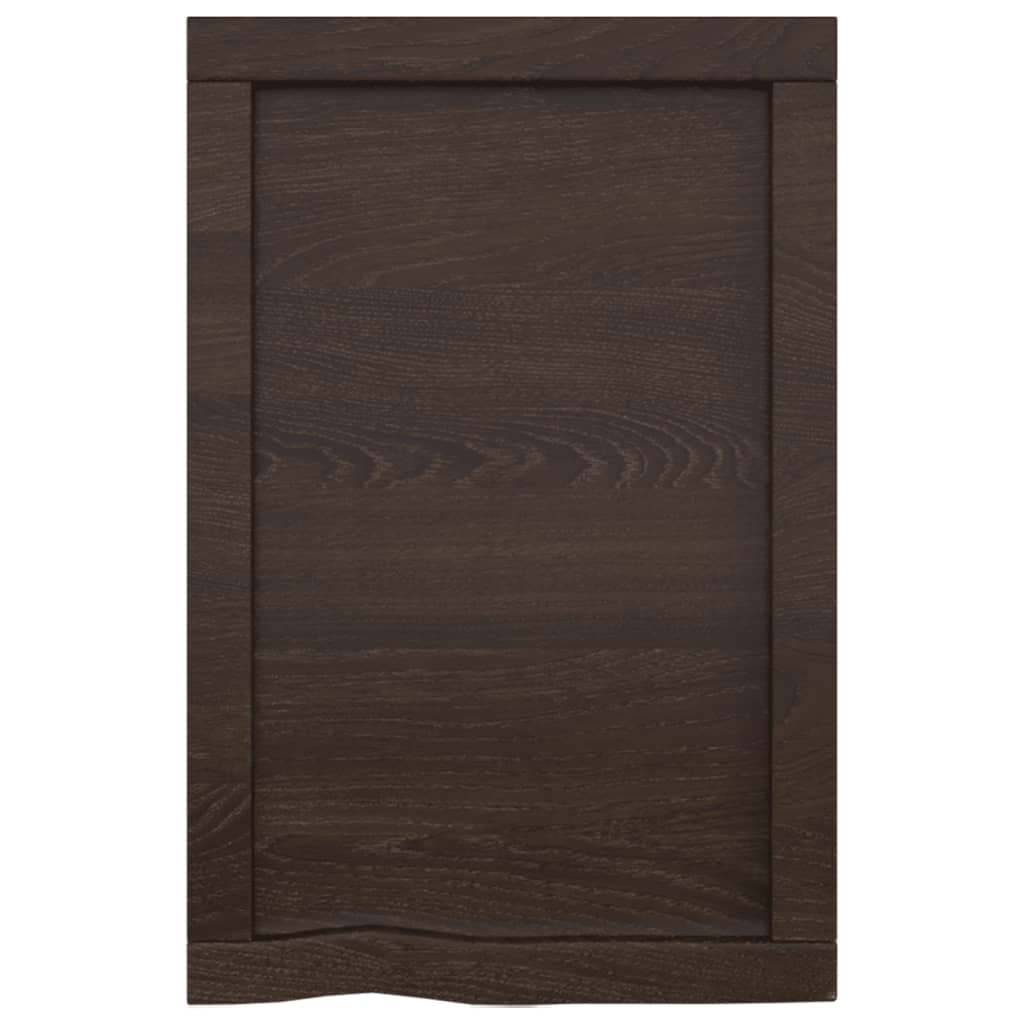 Wandschap 40x60x(2-6)cm behandeld massief eikenhout donkerbruin 40 x 60 x 6 cm