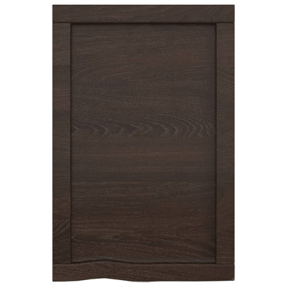 Wandschap 40x60x(2-6)cm behandeld massief eikenhout donkerbruin 40 x 60 x 6 cm