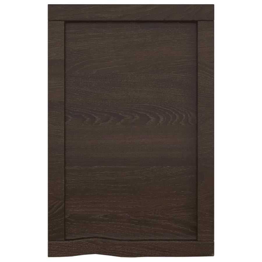 Wandschap 40x60x(2-6)cm behandeld massief eikenhout donkerbruin 40 x 60 x 6 cm