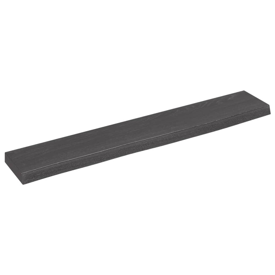 Wandschap 60x10x2 cm behandeld massief eikenhout donkerbruin 60 x 10 x 2 cm