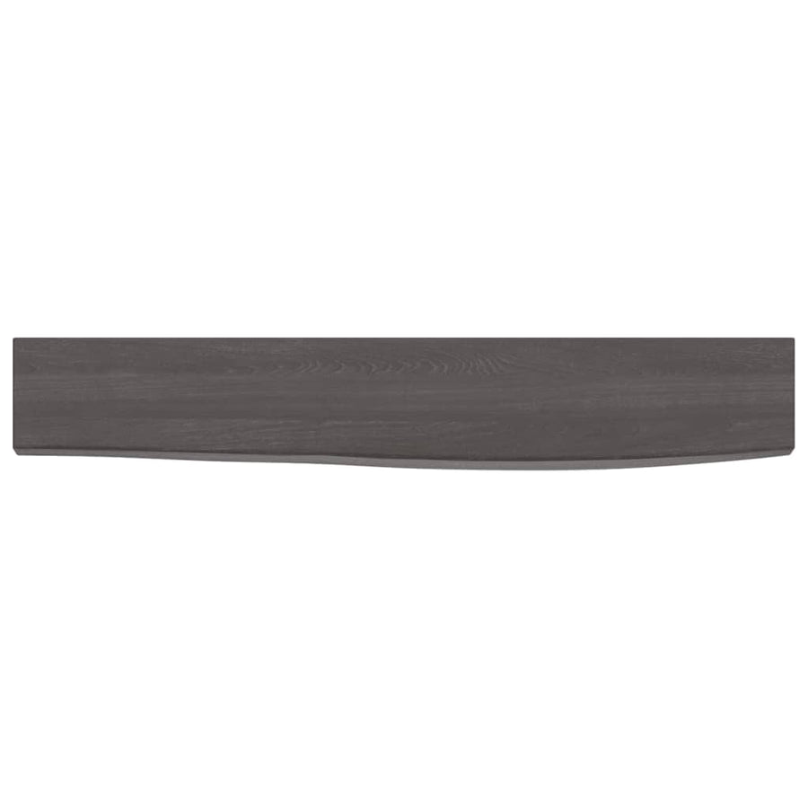Wandschap 60x10x2 cm behandeld massief eikenhout donkerbruin 60 x 10 x 2 cm