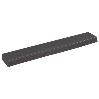 Wandschap 60x10x4 cm behandeld massief eikenhout donkerbruin 60 x 10 x 4 cm