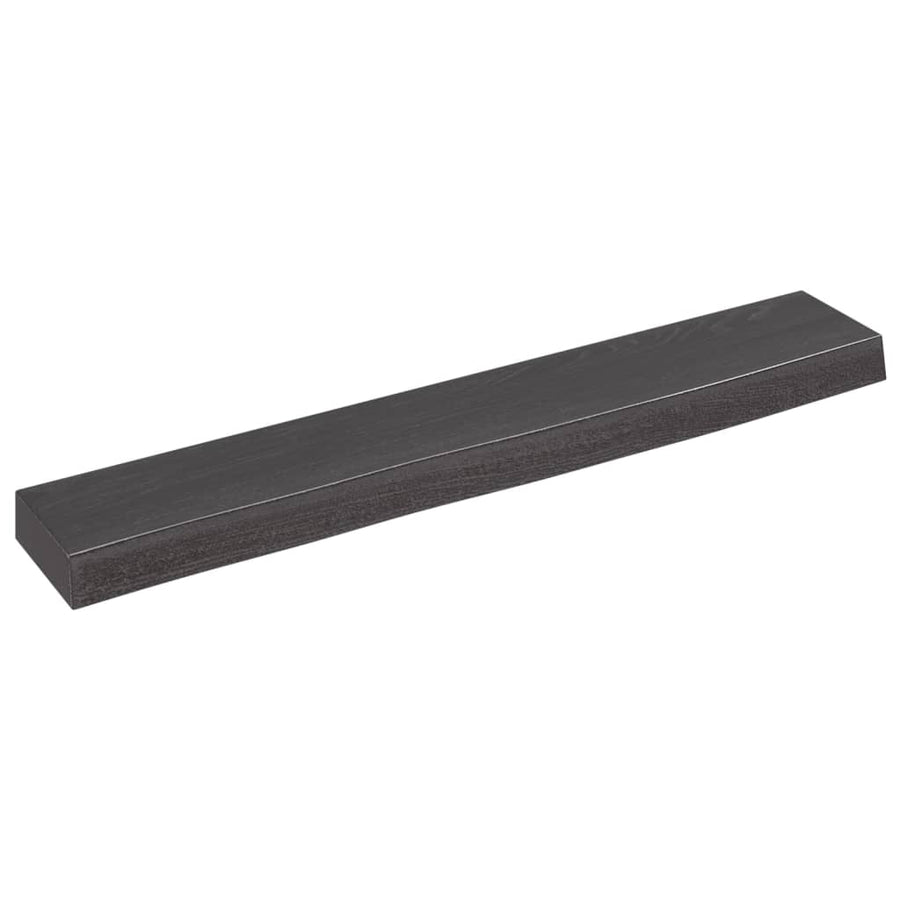 Wandschap 60x10x4 cm behandeld massief eikenhout donkerbruin 60 x 10 x 4 cm