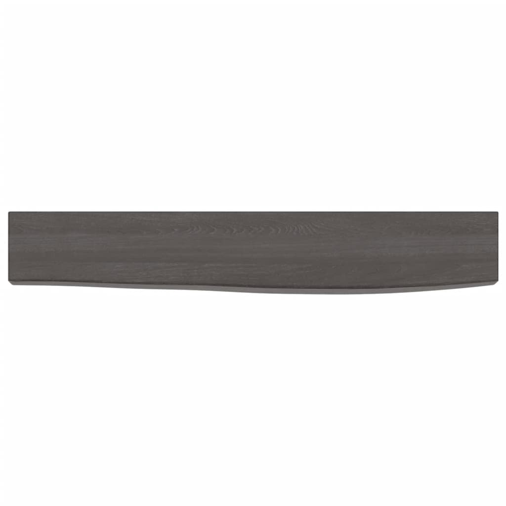 Wandschap 60x10x4 cm behandeld massief eikenhout donkerbruin 60 x 10 x 4 cm