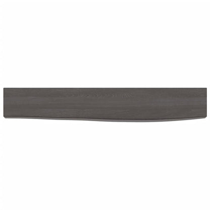 Wandschap 60x10x4 cm behandeld massief eikenhout donkerbruin 60 x 10 x 4 cm