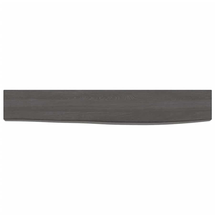 Wandschap 60x10x4 cm behandeld massief eikenhout donkerbruin 60 x 10 x 4 cm
